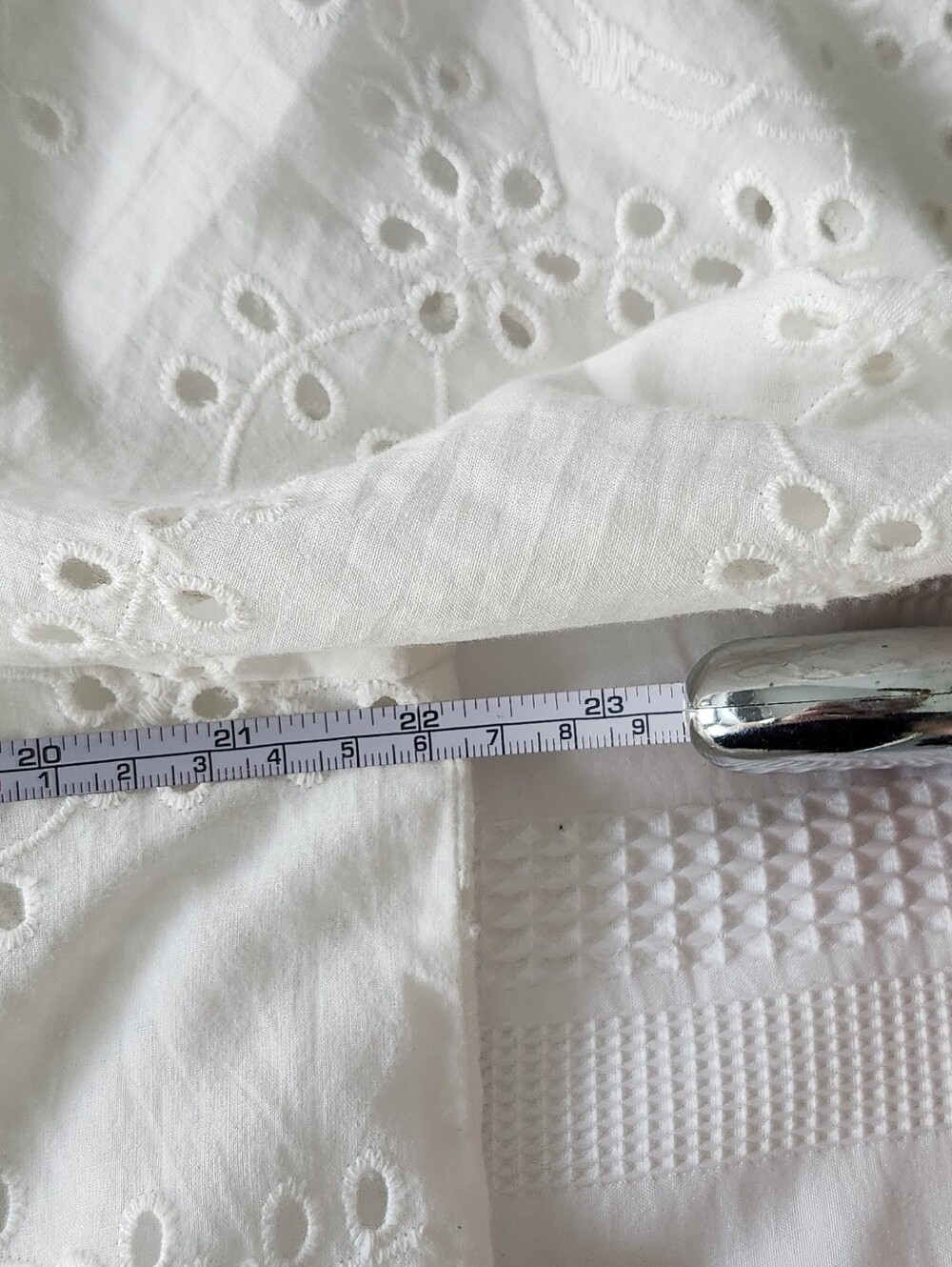 Jennifer & Grace White Eyelet 3/4-Sleeve Top - Picture 5 of 7